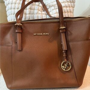 Michael Kors Brown Leather Tote Bag